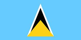 Drapeau de Sainte-Lucie sur de-nue-pic