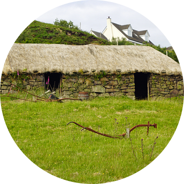 Rieten huisje op het eiland Skye van Babetts Bildergalerie