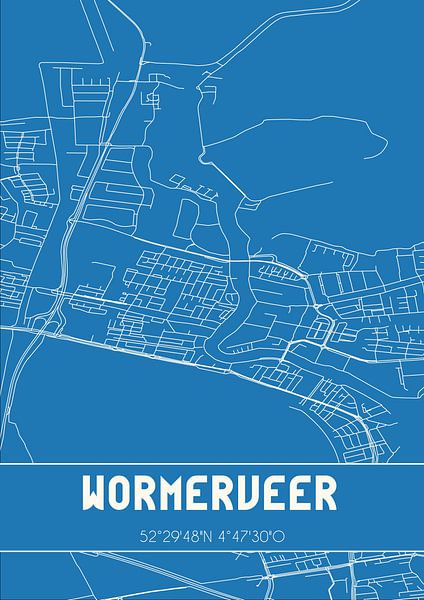Blueprint | Map | Wormerveer (North Holland) by Prints of Place