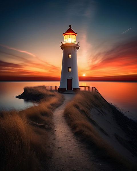 Sunset Lighthouse by fernlichtsicht