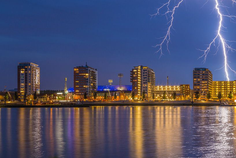 De Kuip met bliksem inslag - Feyenoord Rotterdam (8) van Tux Photography