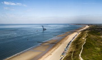 Overzichtsbeeld van het strand van Dishoek