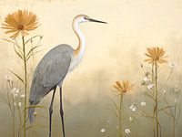 Japandi, Heron in green