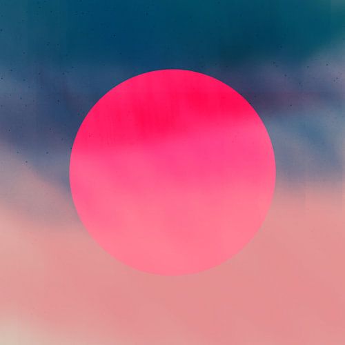 Neon art. Colorful minimalist geometric abstract in pink and blue