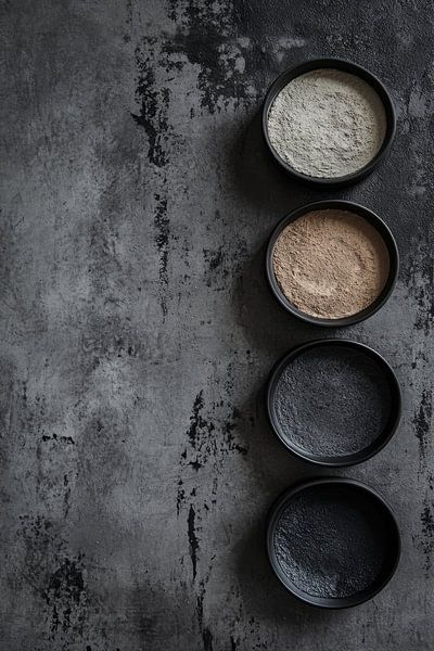 Erdfarbenes Pulver auf strukturiertem Betonuntergrund von Digitale Schilderijen