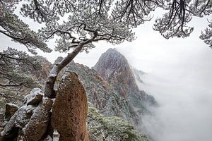 Schöne Natur in China: Berglandschaften im Schnee