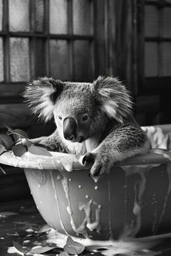 Ontspannen koala in de badkamer - een charmante badkamerfoto voor je toilet van Felix Brönnimann