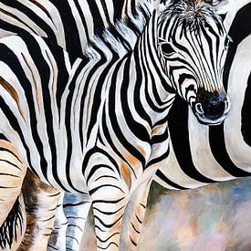 jonge zebra von Angelique van den Berg