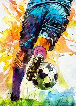 Football watercolor sport art #football #soccer by JBJart Justyna Jaszke