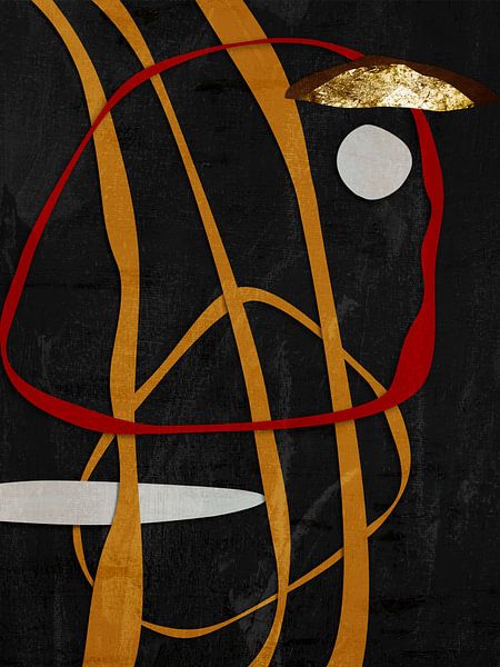 Organic geometric abstract art in earth tones by Online Arts