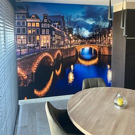 Klantfoto: Amsterdam Keizersgracht Reguliersgracht van Xlix Fotografie, als naadloos behang