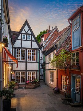 Historische wijk Schnoor in Bremen, Duitsland van Michael Abid