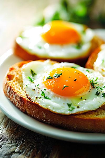 Spiegelei auf knusprigem Brot – Leckerbissen von Poster Art Shop