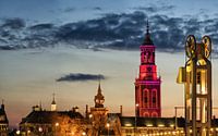 Neue Turm in Kampen am Abend von Sjoerd van der Wal Fotografie Miniaturansicht