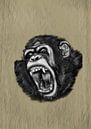 Een schreeuwende chimpansee aap van Jos Laarhuis thumbnail