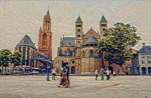 Middeleeuws Maastricht: Sint Servaasbasiliek en Sint-Janskerk op het Vrijthof