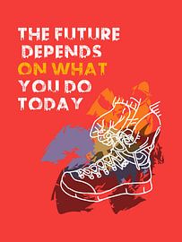 Motivierende Wanderschuh-Kunst von Golden Haze Studio