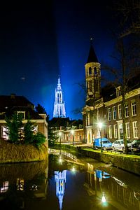 Langegracht Amersfoort met Onze-Lieve-Vrouwetoren en Elleboogkerk von Kei(stad) Donker