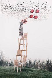 Motivational Image Manipulation Portrait - Perseverance and Inspiration Wall Decoration by Elianne van Turennout