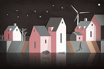 Soirée d'automne sur la digue v2 sur Anna Marie de Klerk