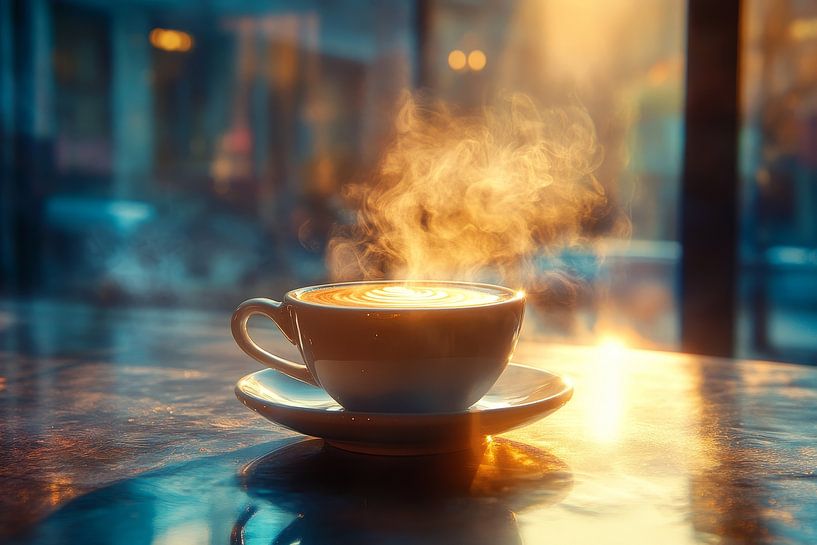 une tasse de café chaud ou de cappuccino par Egon Zitter