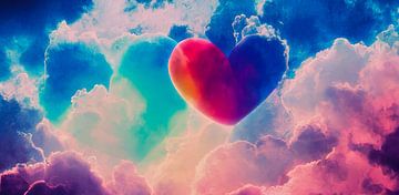 Kleurrijk hart in de wolken, Kunstillustratie van Animaflora PicsStock