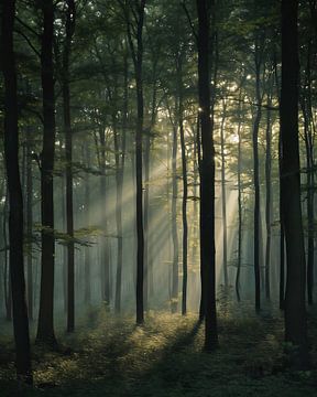 Romantisch licht in het bos van fernlichtsicht