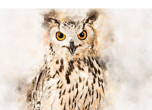 Portrait de chouette aigle