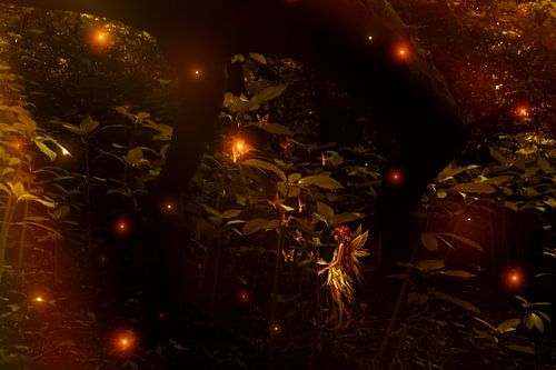 feeen fantasy tussen de bomen