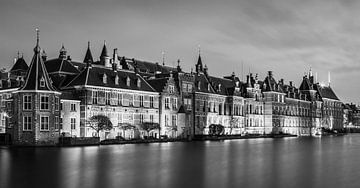Der Hofvijver in Den Haag in Schwarz-Weiß