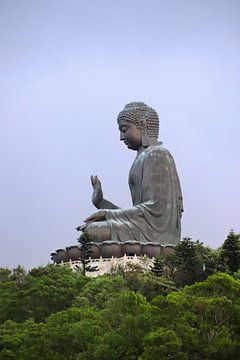 Buddha beeld in HongKong. van Floyd Angenent