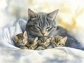 Meggie with her babies