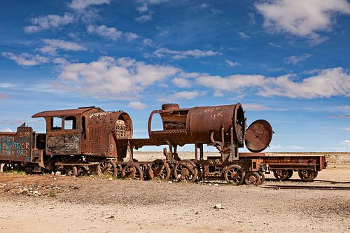 The train cemetery near Uyuni in Bolivia