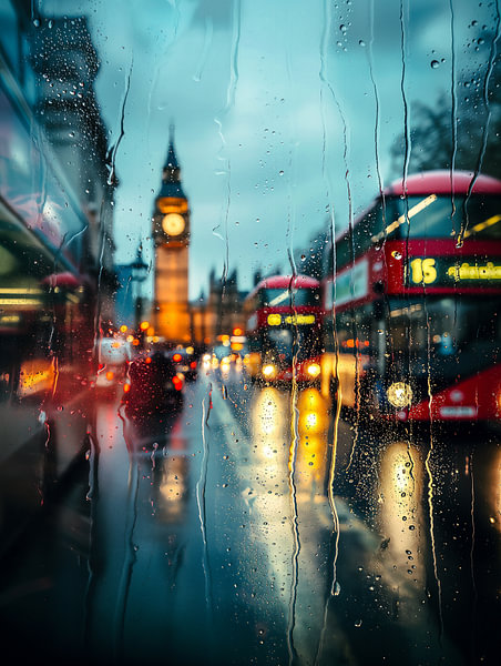 Photorealistic portrait of London and Big Ben in the rain. by Roger VDB ...