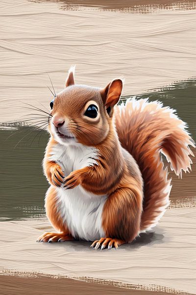 Ecureuil mignon art numérique par Art & Soul Creations
