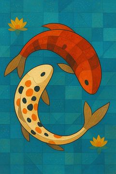 Koi carps painting. by Gallery Hoppenbrouwers