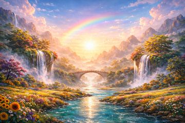 Phantasievolle, surrealistische Landschaft mit positiver Ausstrahlung von Rainer Schmidt