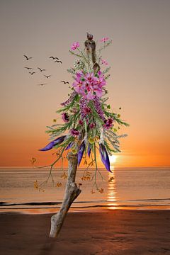 Beach-flower-tree van Klaartje Majoor