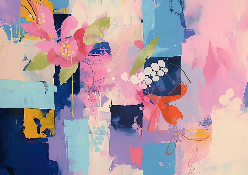 Bloem abstract van Abstract Schilderij