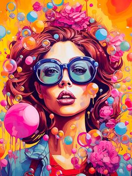 Blue sunglasses and Bubbles van Bianca Bakkenist