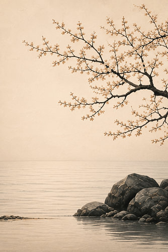 Delicate Blossoms by the Sea