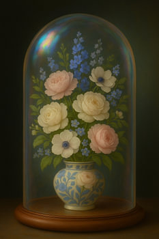 Blumen unter einer Glasglocke - Soft Harmony