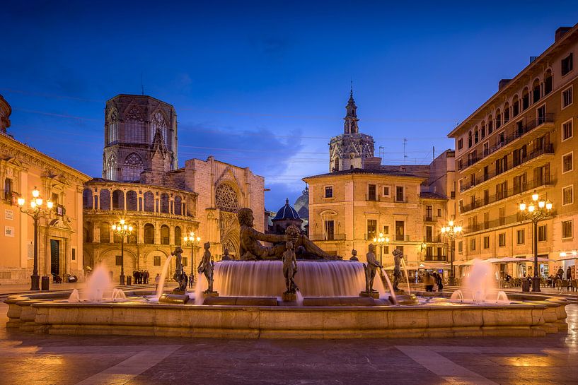 Plaza de la Virgen Valencia Spanje van Elroy Spelbos Fotografie