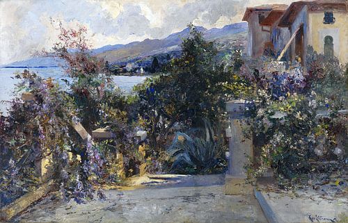 Kustlandschap bij Abbazia, LEO VON LITTROW, rond 1890