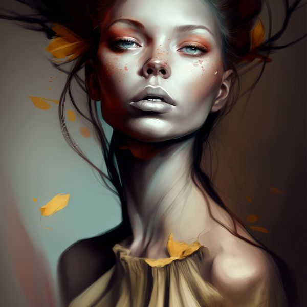 Contemporary art portrait "Autumn" by Studio Allee