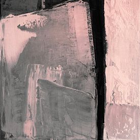 Blush and Black Abstract Painting by Ela Szczepaniak