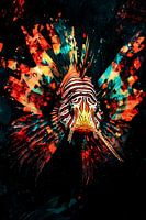 Lionfish in neon kleuren