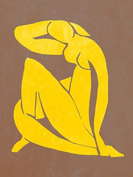 Inspired by Henri Matisse Beige Yellow by Mad Dog Art