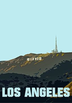 Vintage-Poster, Hollywood Los Angeles USA von Discover Dutch Nature