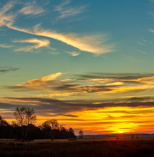 Zonsopkomst boven het Dwingelderveld.